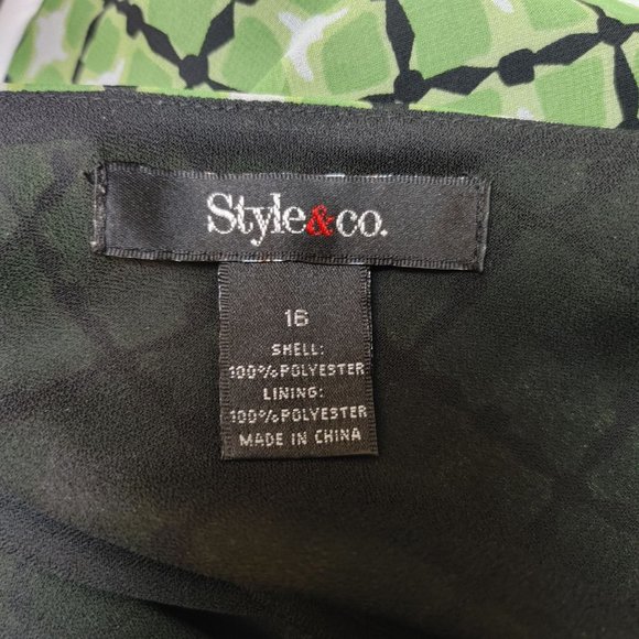 Style & Co. Women's Green Gingham Pattern Sleeveless Top 16 - Picture 3 of 3